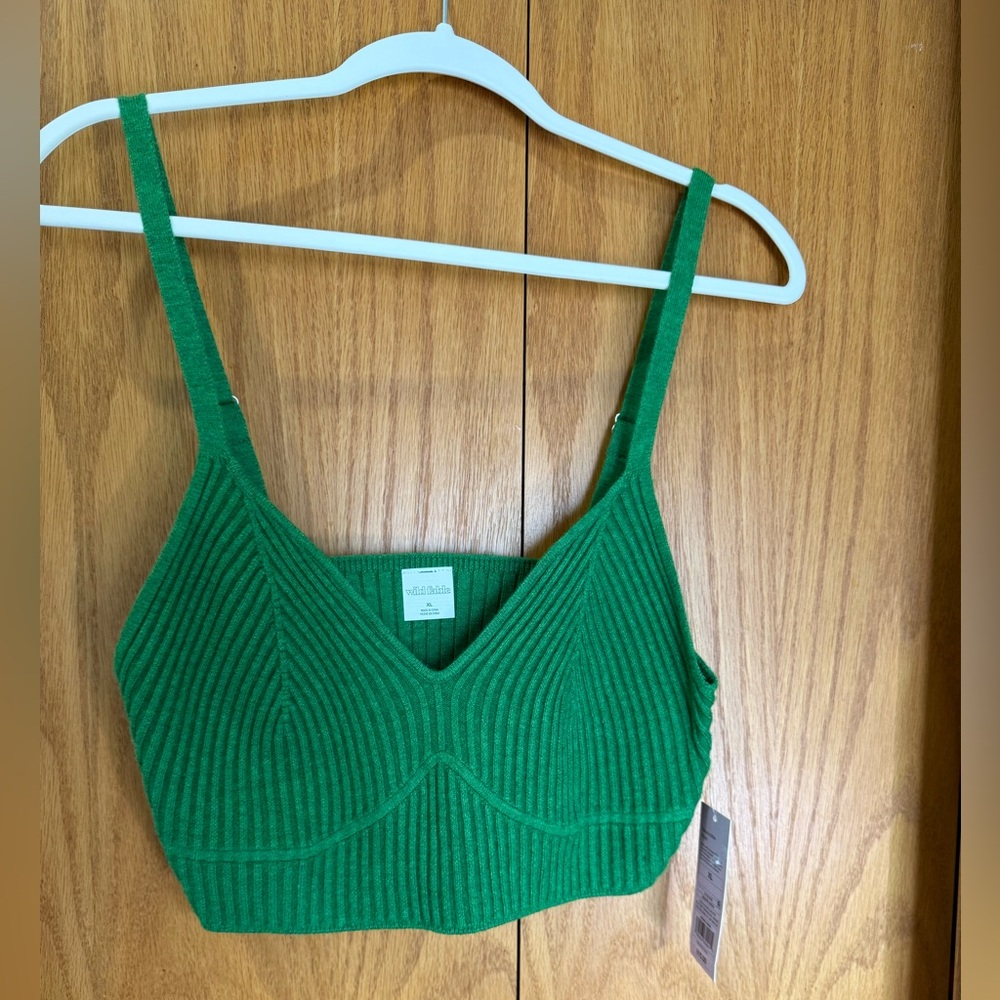 BRAND NEW: wild fable Bright Green Ribbed Sweater XL
